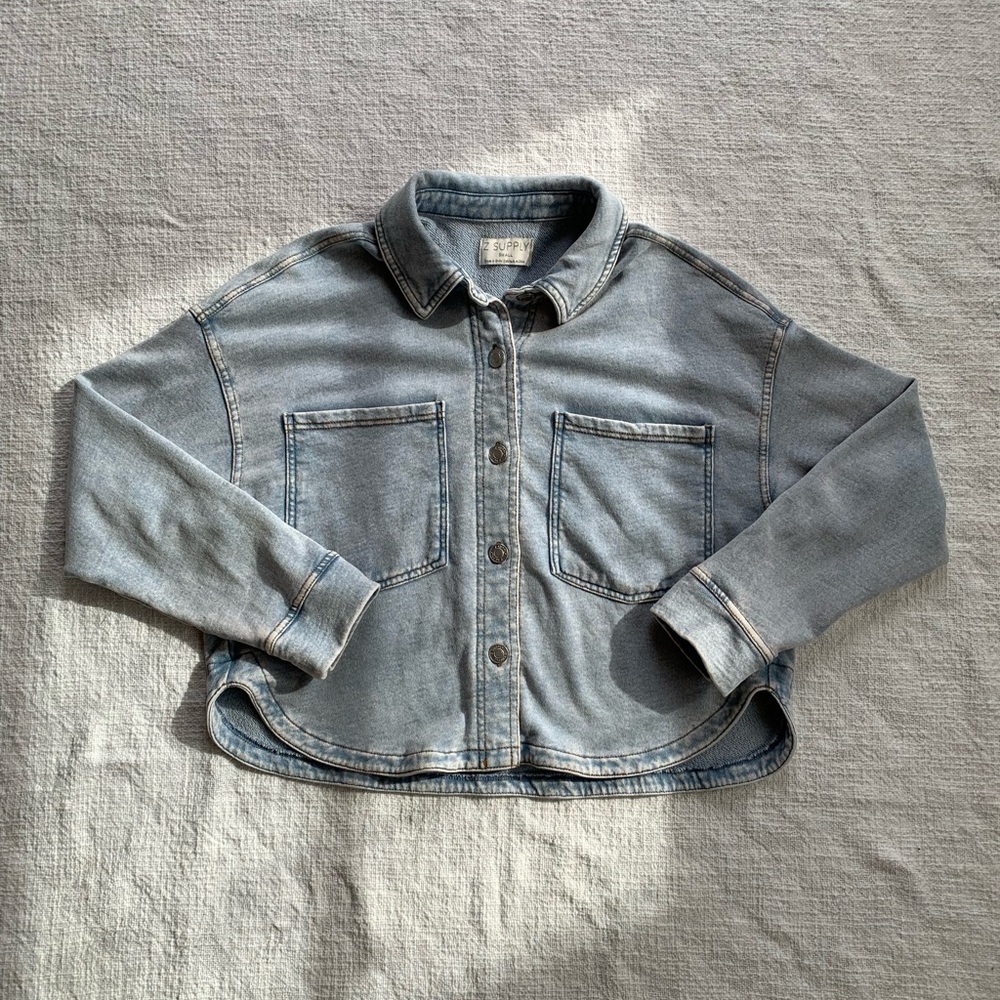Z SUPPLY All Day Washed Knit Cropped Jacket